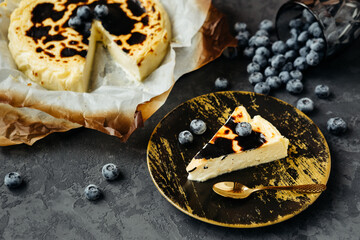 delicate creamy Basque cheesecake