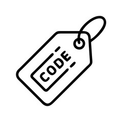 Luggage tag with destination code. Simple luggage tag design with code on white background.  This luggage tag with destination code is perfect for travel websites, brochures and apps.