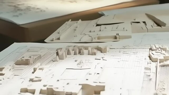 Architectural Model Unveiled: Detailed Miniature Cityscape for Urban Planning
