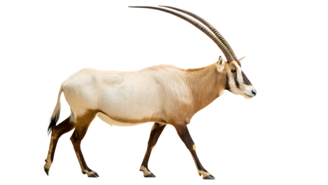 Arabian Oryx Standing, Isolated on a Transparent Background