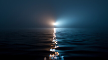 Sonnenuntergang oder Sonnenaufgang über dem Meer mit Lichtreflexionen auf dem Wasser