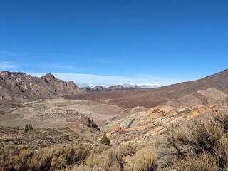 Tenerife panorama landscape,beautiful nature view mountains from hiking trips on Tenerife island, Canary Islands Spain