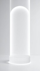 White Cylindrical Product Display on Minimalist Platform