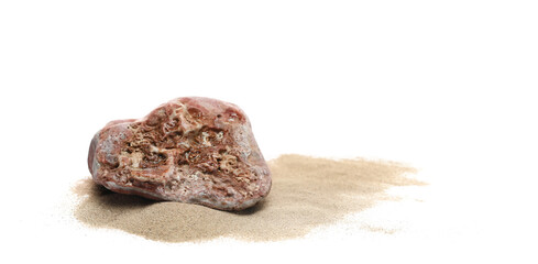 Obraz na płótnie Canvas Beach stones isolated on white background, side view