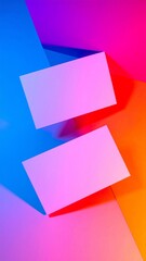 Blank Cards Mockup on Vibrant Background