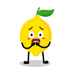 Cute Hand Drawn scared lemon
