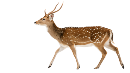 Axis Deer with Antlers Isolated on Transparent Background