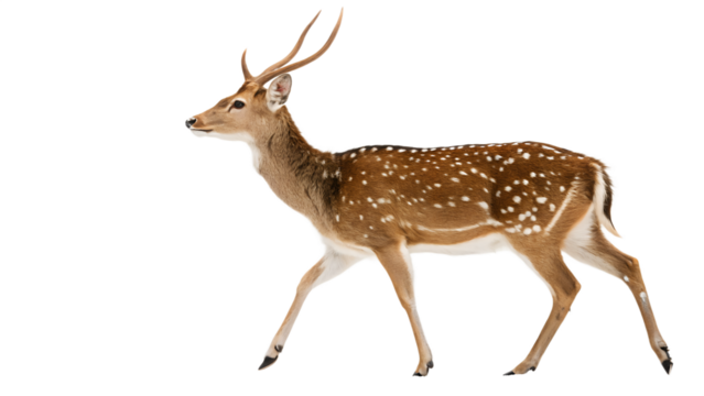 Axis Deer with Antlers Isolated on Transparent Background