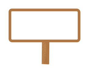 Fototapeta premium Cute Hand Drawn White wooden sign board