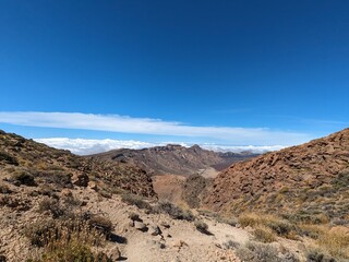 Tenerife panorama landscape,beautiful nature view mountains from hiking trips on Tenerife island, Canary Islands Spain