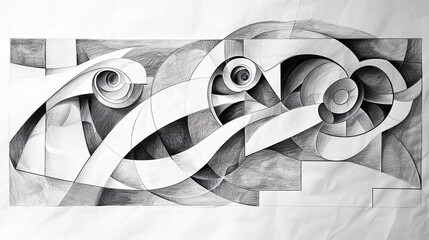 Abstract black and white pencil drawing. Background, wallpaper, backing.