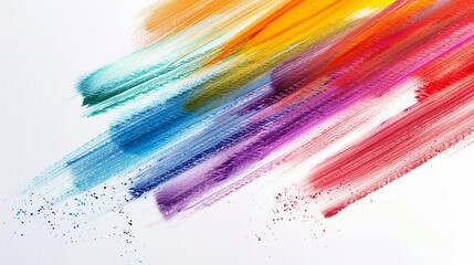 Color strokes on a white background close-up. Abstract background.