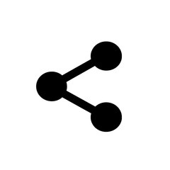 Share Line Icon Outline Vector Symbol in Linear Style, Pixel Perfect Thick Line Design