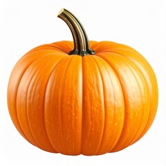 Obraz premium Vibrant Orange Pumpkin on White Background