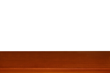 empty wooden table top in foreground isolated on background with clipping path. used for template mock up for display or montage products. showing your objects or mounting. wooden counter.