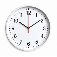 White Analog Clock on White Background