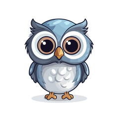 Obraz premium Cheerful and adorable owl icon for vector illustration in isolated background