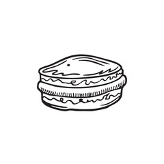 Macarons cake line icon.  Round macaron outline vector icon. Symbol, logo illustration. Vector graphics