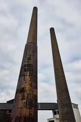 Chimneys if an industrial facility
