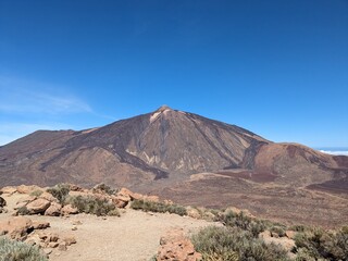Tenerife panorama landscape,beautiful nature view mountains from hiking trips on Tenerife island, Canary Islands Spain