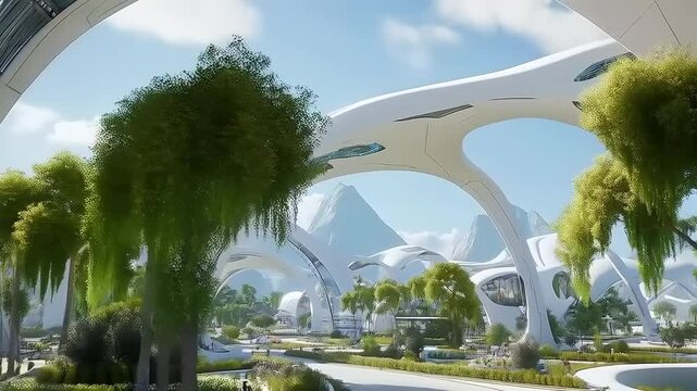 Visionary metropolis: Architectural marvel meets natural beauty for a utopian future
