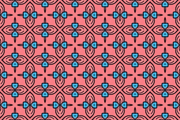 Seamless Fashion Shape Texture Digital Graphic Symmetric Geometric Fabric Wallpaper Visual Template Perspective Endless Interior Background Cloth Decoration Textile Art Tile Design Luxury Pattern.