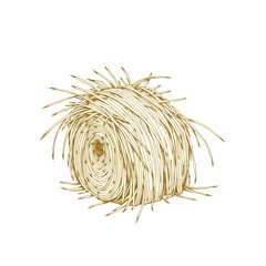 Hand-drawn bales of hay symbolize agriculture