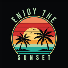  Summer Sunset Paradise t shirt design