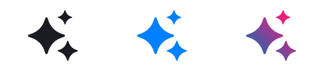 Obraz na płótnie Canvas Generative AI logo icon magic sparkle stars symbol , Artificial intelligence sign. Vector ai generated icon blue logo