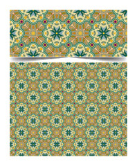 Seamless moroccan pattern background with flowers illustration clip-art
