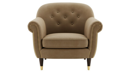 Isolated Luxurious Armchair with Tufted Back