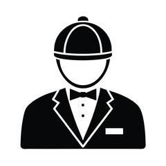 Bellhop icon vector simple black illustration