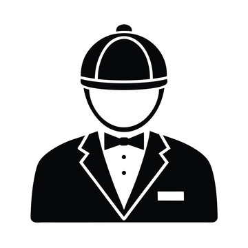 recommend clip art: Bellhop icon vector simple black illustration