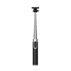 Telescopic selfie stick with phone mount, isolated on transparent background