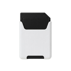 SD memory card with white case, isolated on transparent background
