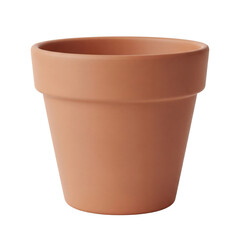 Empty terracotta flower pot, isolated on transparent background
