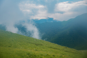 mountain landscape with clouds
