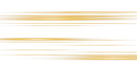 Gold horizontal lens flares pack. Laser beams, horizontal light rays. Beautiful light flares. Glowing streaks on light background. Light line effect gold png. 