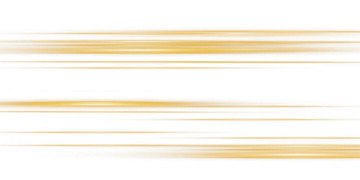 Gold horizontal lens flares pack. Laser beams, horizontal light rays. Beautiful light flares. Glowing streaks on light background. Light line effect gold png. 