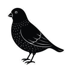 Black silhouette of a small bird standing