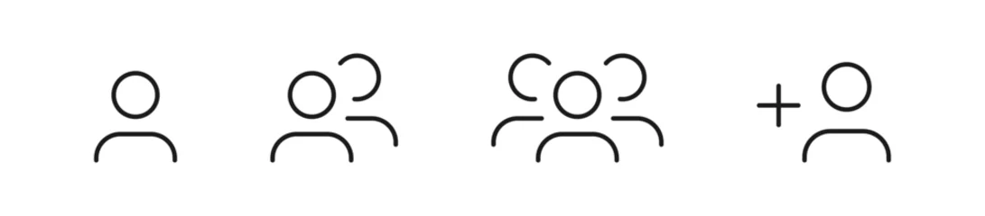 Fotobehang group of people and user icons , add new user line icon   for user, group, team, community and group management interfaces   editable stroke © icons gate