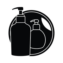 Lotion and Soap Dispensers Black and White Icon