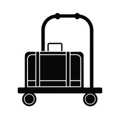 Luggage cart icon black and white design