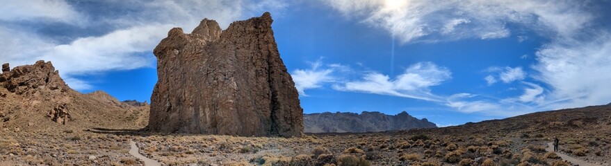 Tenerife panorama landscape,beautiful nature view mountains from hiking trips on Tenerife island, Canary Islands Spain