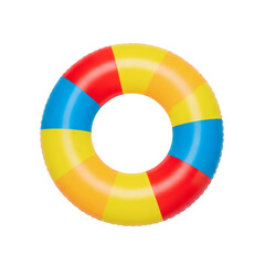 Colorful inflatable swim ring, isolated on transparent background