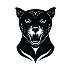 Black and white panther head illustration vector