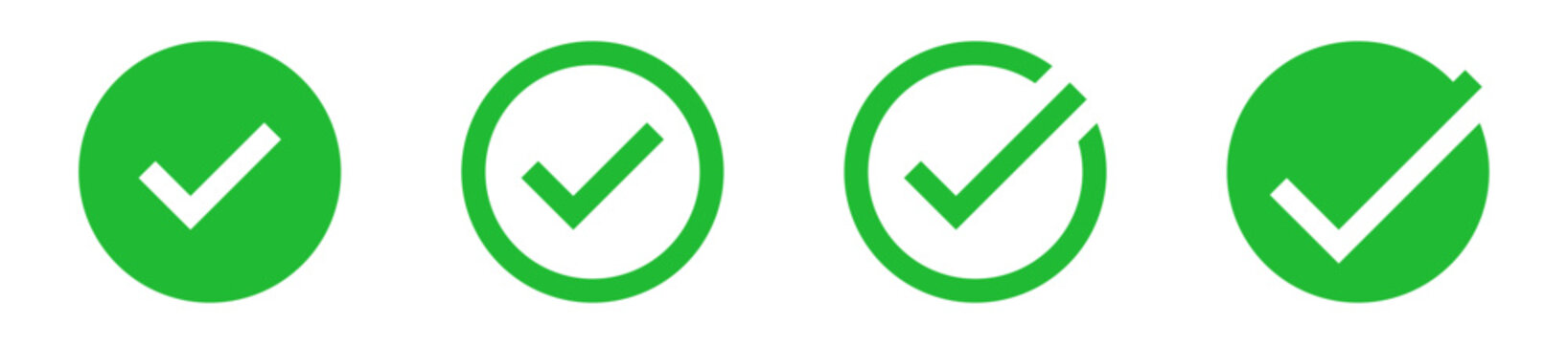 check mark icons tick symbols in green circle . Represents confirmation, approval, success, or completed tasks or status. for web, checklists, and task completion projects