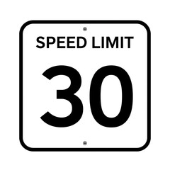 Speed Limit 30 Sign &ndash; Traffic Regulation Road Symbol

