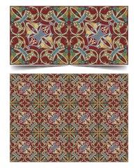 Seamless moroccan pattern background with flowers illustration clip-art