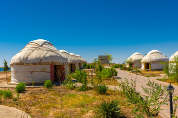 Akchakol Lake in Khorezm,  Uzbekistan